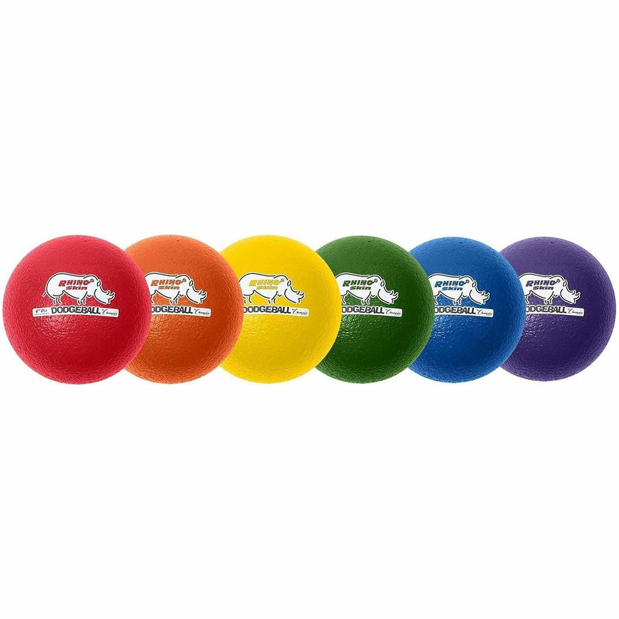 Champion Sports Rhino Skin Low Bounce Dodgeball Set, Purple, Low Density Foam, Lightweight, 6 / Set, CSIRXD6SET