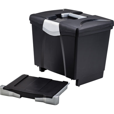 ERA Storex Portable file Box with Drawer, Black, 1 Carton, STX61523U01C