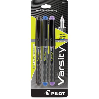 Pilot Varsity Disposable Fountain Pens, 3 / Pack, PIL90022