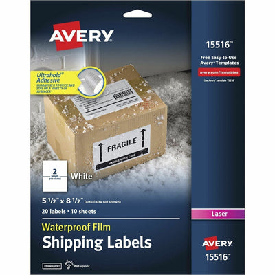 Avery 5-1/2" x 8-1/2" Labels, Ultrahold, 20 Labels ), White, 1 Pack — view 1