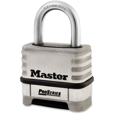 Master Lock ProSeries Resettable Combination Lock, 2.2" x 1.5", Stainless Steel, Ergonomic Dial, MLK1174D