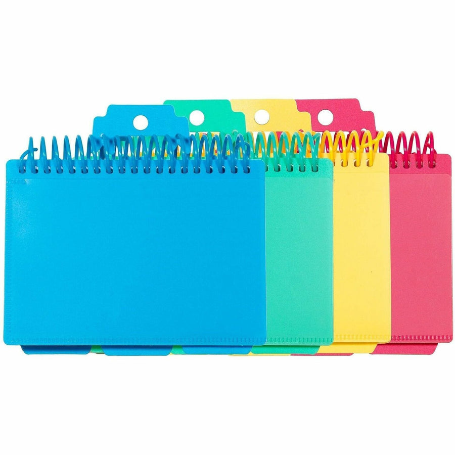 C-Line Spiral Bound Index Card Notebook with Tabs, 1 Notebook (Color May Vary), 3" x 6", Portable, CLI48750
