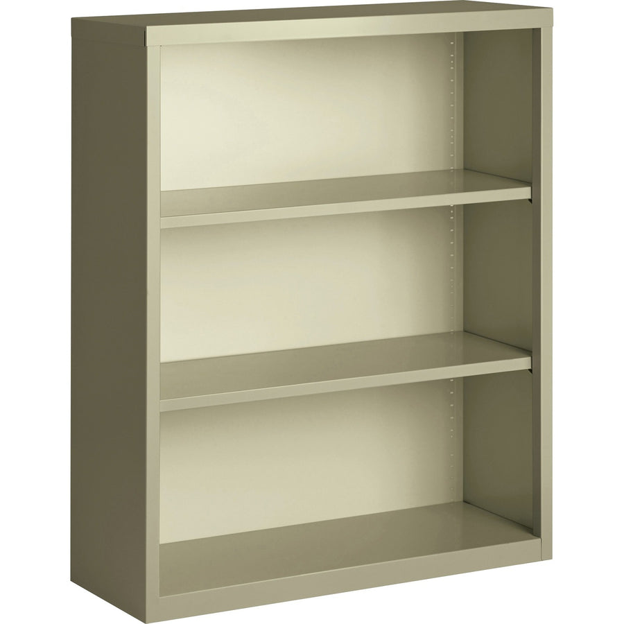 Lorell Fortress Series Bookcase, 34.5" x 42", Putty, Steel, LLR41284