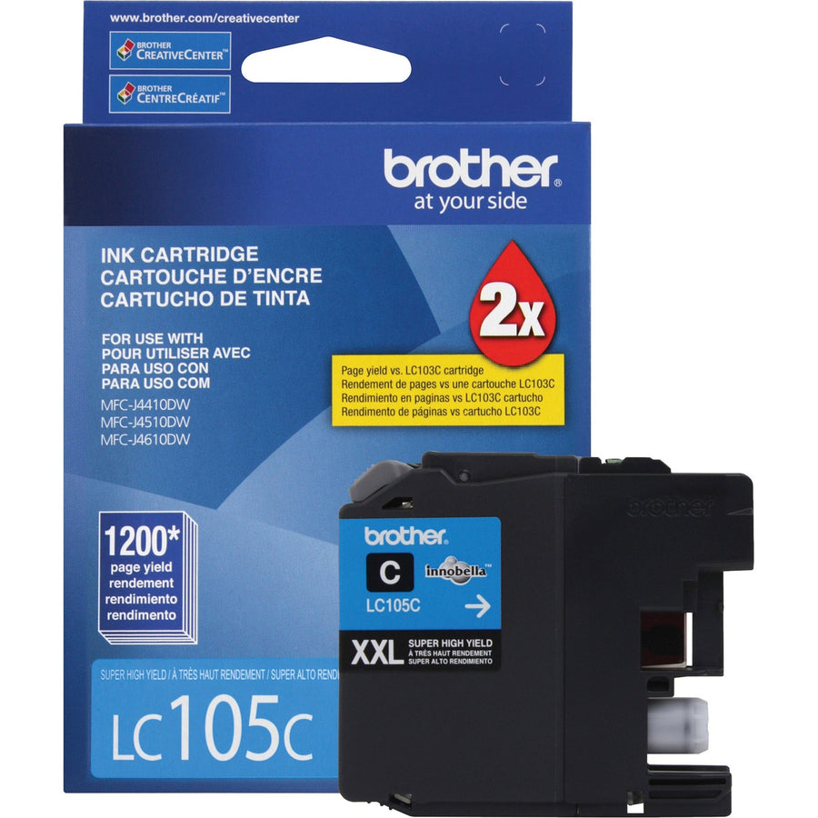 Brother Innobella Original High Yield Inkjet Ink Cartridge - Cyan -, /PK 5PK/BX 4BX/CT — view 1