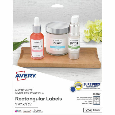 Avery Removable Durable Rectangle Labels, White, 256 / Pack, AVE22828