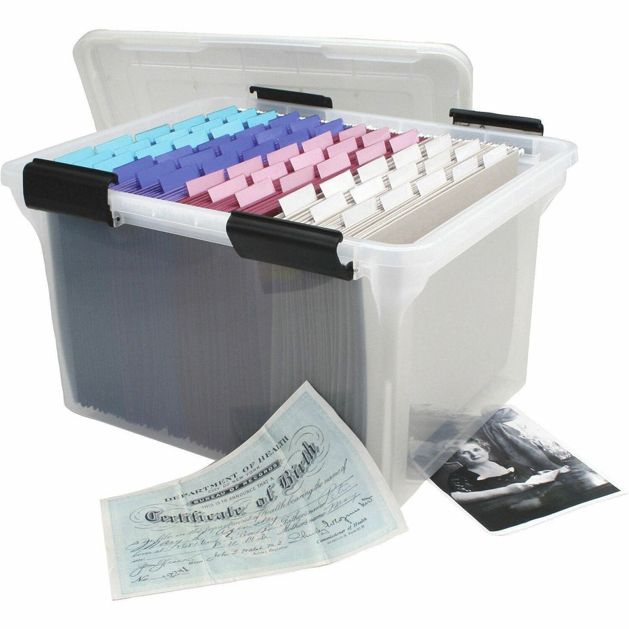 IRIS Weathertight Clear File Box, 17.9" x 14.5", Durable, IRS110600