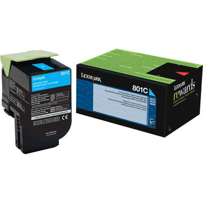 Xerox Lexmark Unison 801C Original Standard Yield Laser Toner Cartridge - Cyan -, LEX80C10C0