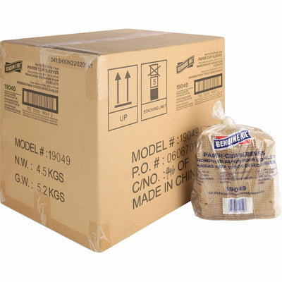 Genuine Joe Protective Corrugated Cup Sleeves, Brown, 20 / Carton, GJO19049CT