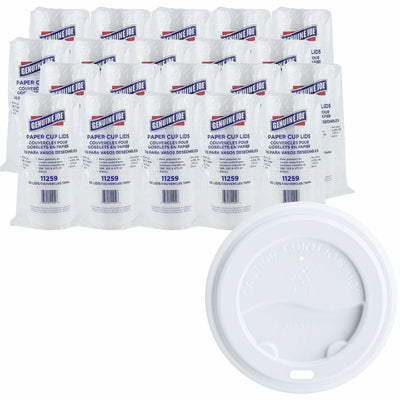 Genuine Joe Hot Cup Protective Lids, White, 20 / Carton, GJO11259CT