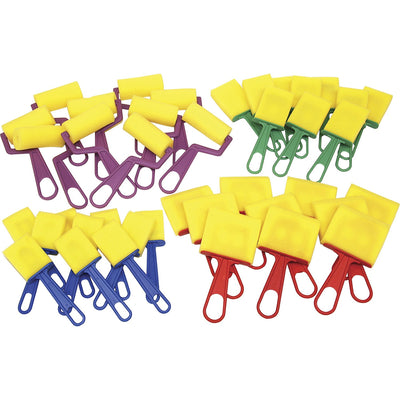 Dixon Ticonderoga Creativity Street Foam Brushes/Rollers Classroom Pack, Assorted, 40 / Set, PAC5212