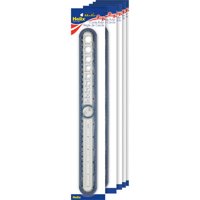 Helix Ruler, Assorted, 5 / Box, HLX36001