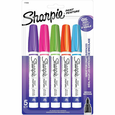 Newell Sharpie Oil-Based Paint Marker - Medium Point, 5 / Pack, SAN1770459