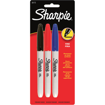 Newell Sharpie Fine Point Permanent Marker, 3 / Pack, SAN30173PP
