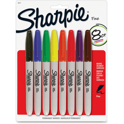 Newell Sharpie Fine Point Permanent Marker, 8 / Pack, SAN30217PP