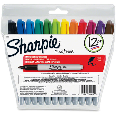 Newell Sharpie Fine Point Permanent Marker, 12 / Set, SAN30072