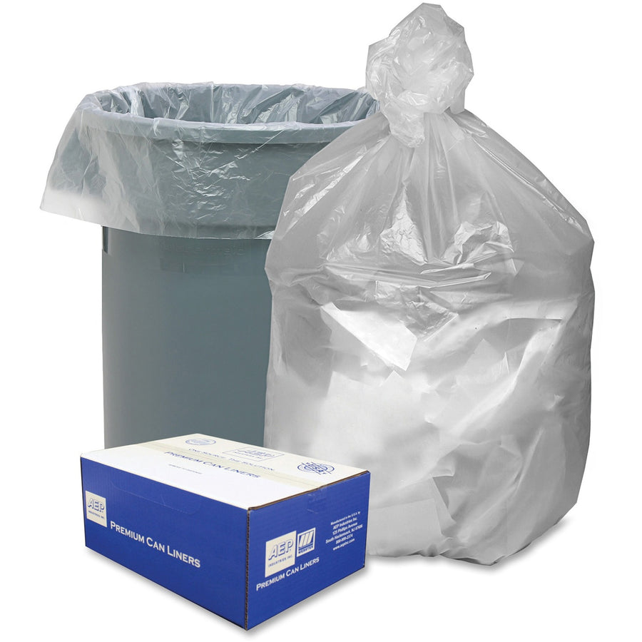 Berry High Density Commercial Can Liners, Extra Large, Natural, Resin, 60 gal, Medium Duty, 200 / Carton, WBIHD386014N