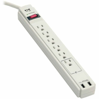 Tripp Lite series 6-outlet 2100J Surge Protector, Protect It!, 1.9" x 1.3", TRPTLP606USB