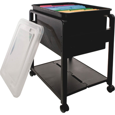 Advantus Folding Mobile Filing Cart, Black, /CT — view 1