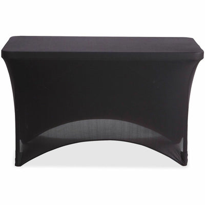 Iceberg 4' Stretchable Fabric Table Cover, Black, Spandex, Washable, ICE16511