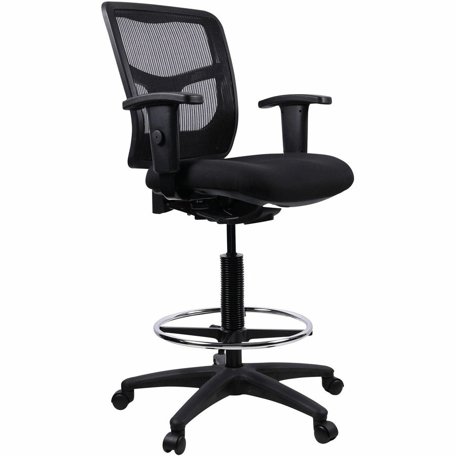 Lorell Ratchet Back Mesh Mid-Back Stool, 26" x 53", Black, LLR86801