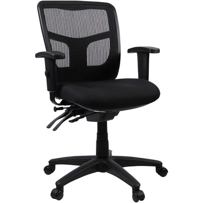 Lorell Ergomesh Swivel Mesh Mid-back Office Chair, Black, LLR86802