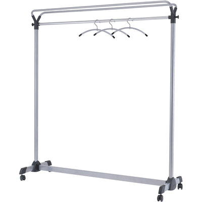 Alba Upper Shelf Double-sided Garment Rack, Silver, ABAPMGROUP3