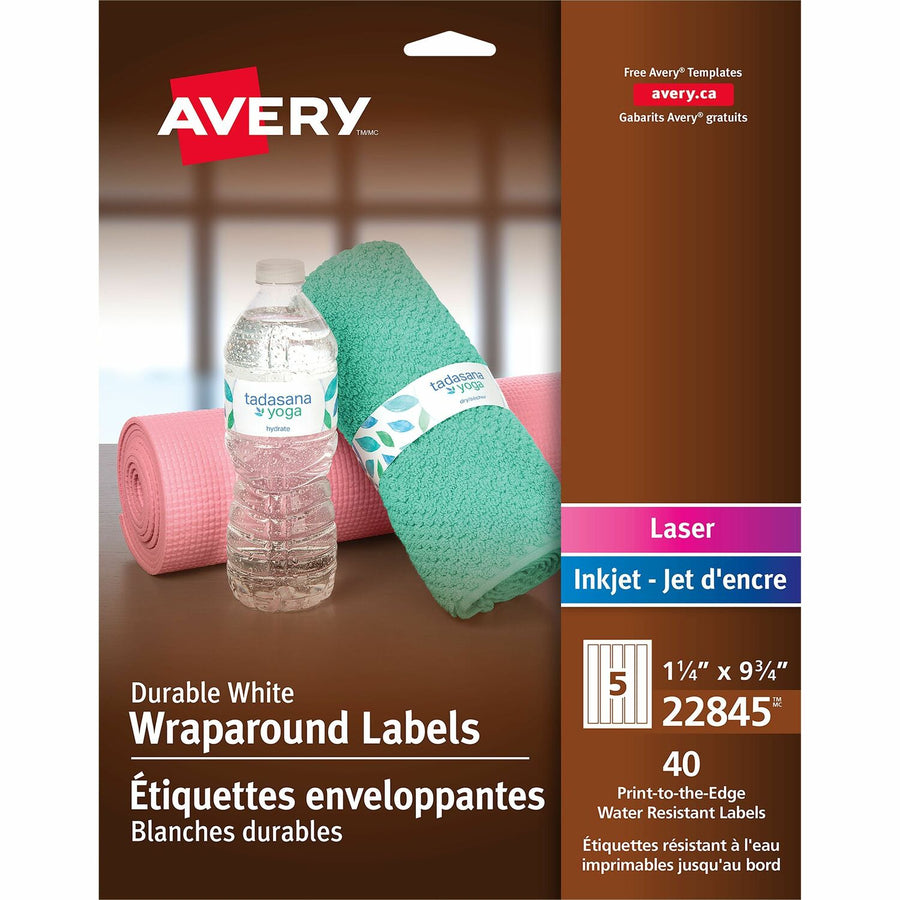 Avery Durable White Wraparound Labels9�" x 1�", Matte, 40 / Pack — view 1