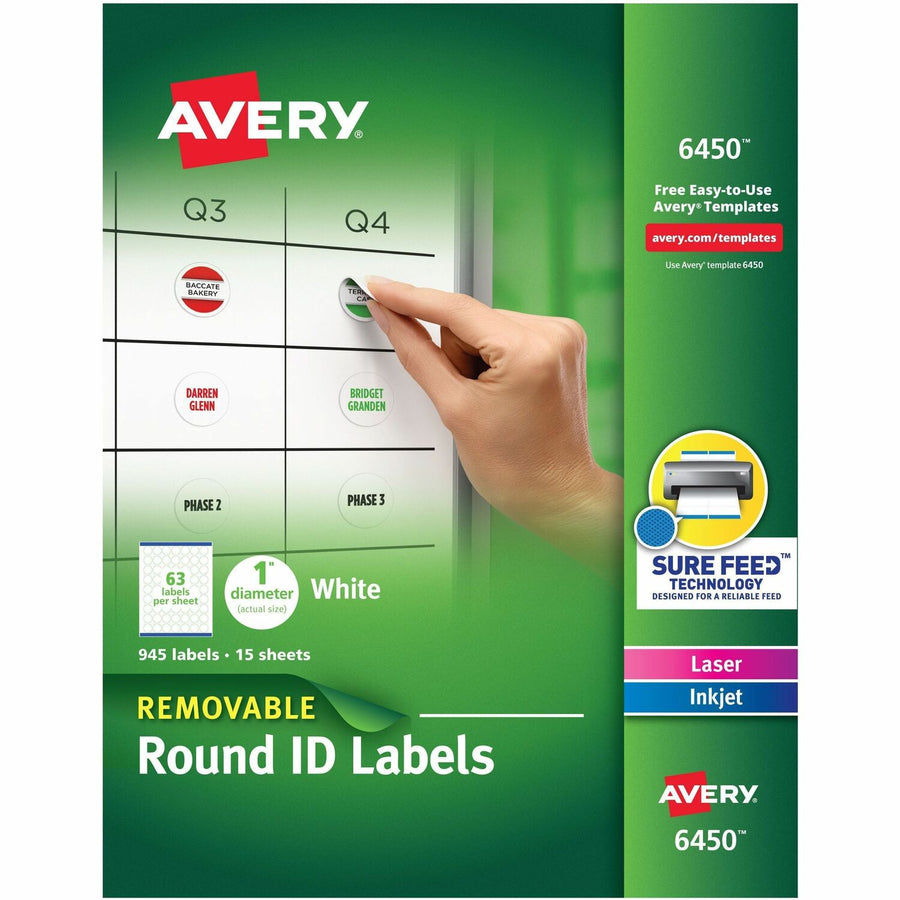 Avery Multiuse Removable Labels, White, 945 / Pack — view 1