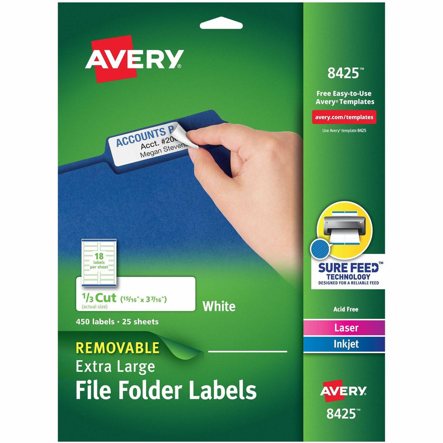 Avery Extra-large TrueBlock Filing Labels, White, 450 / Pack — view 1