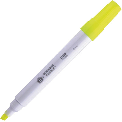 Business Source Chisel Tip Yellow Value Highlighter, 1 Dozen — view 1