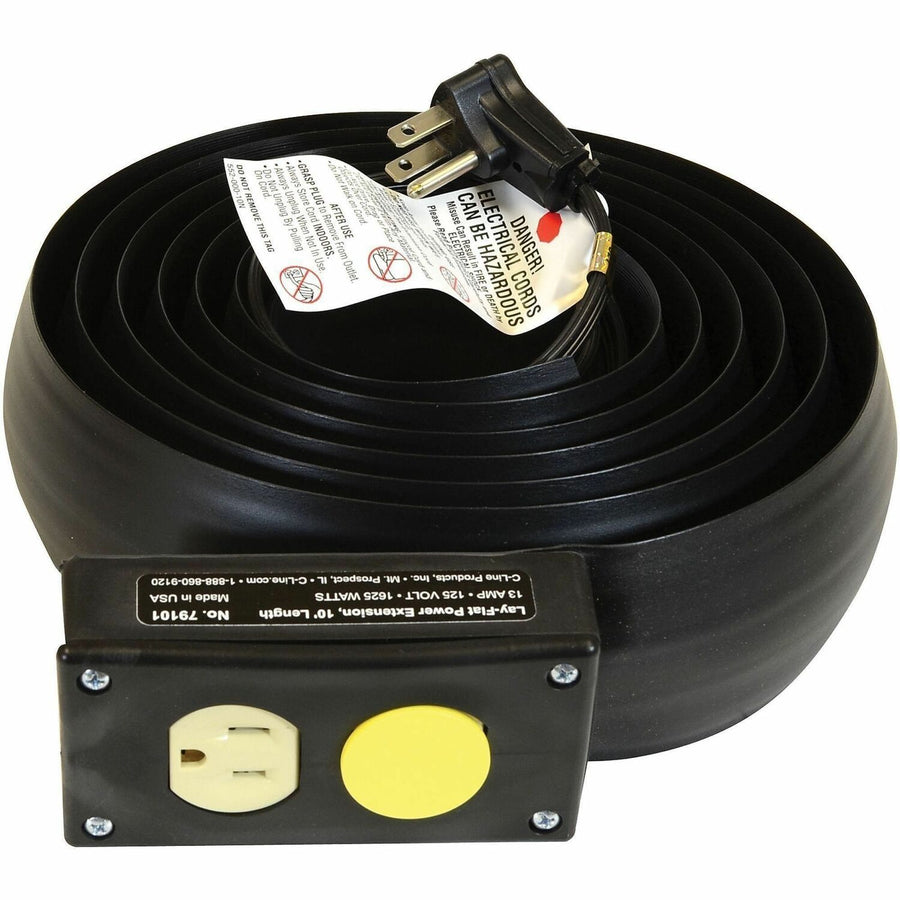 C-Line Lay-Flat Power Extension / Cord Cover, Black, 16, CLI79101