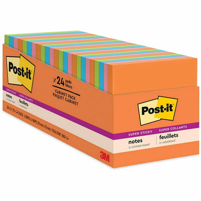 3M Post-it Super Sticky Notes Cabinet Pack - Energy Boost Color Collection, Limeade, 1 Pack, MMM65424SSAUCP