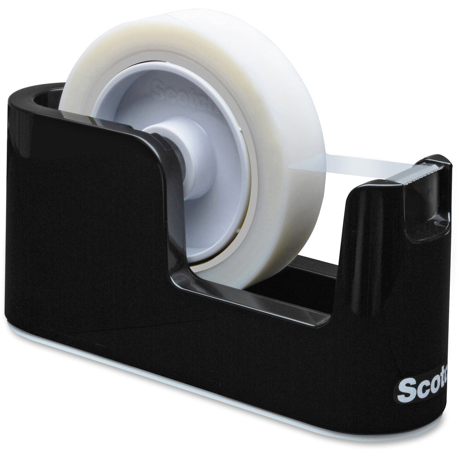 Scotch Plastic Tape Dispenser, Black, 3", Durable, MMMC24