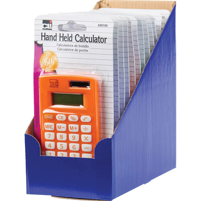 Charles Leonard 8-digit Hand Held Calculator, Assorted, 12 / Display Box, LEO39100-ST