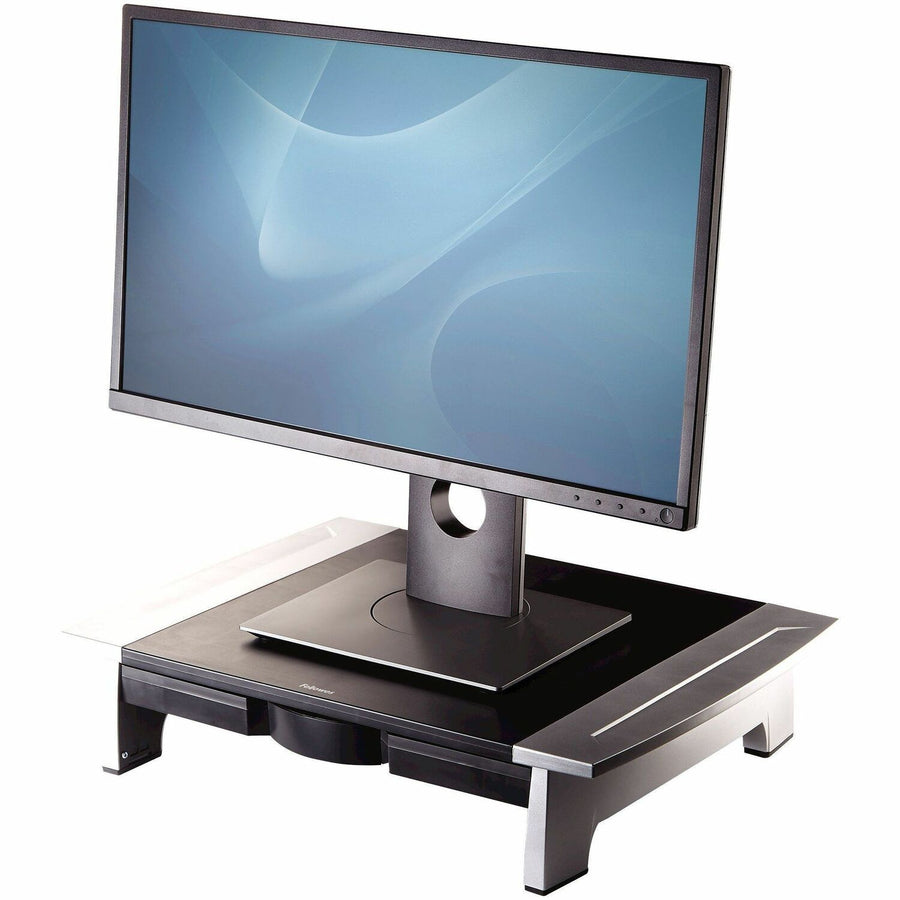 Fellowes Office Suites Monitor Riser, 20" x 4.50", Silver, High Performance Steel (HPS), Storage Tray, FEL8031101