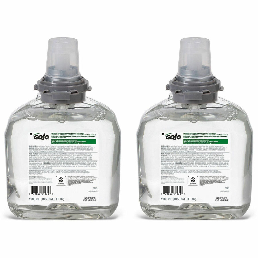 Gojo® TFX Dispenser Green Certified Foam Hand Cleaner, Bio-based, 2 / Carton, GOJ566502CT