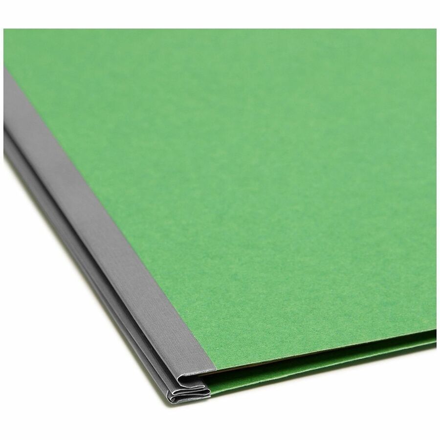 Smead 100% Recycled Pressboard Classification File Folder, 11.75" x 10", Green, 2/5, Right of Center, 10 / Box, SMD14063