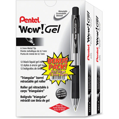 Pentel Wow! Gel Pens, 24 / Pack, PENK437ASW2