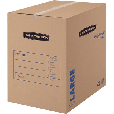 Fellowes Bankers Box SmoothMove Basic Large Moving Boxes, Black, 15 / Carton, FEL7714001