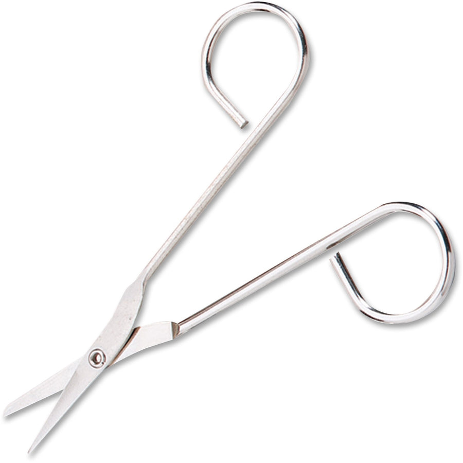 First Aid Only 4-1/2" Compact Scissors, 2.3" x 1.5", Silver, Nickel Plated, FAOFAE6004