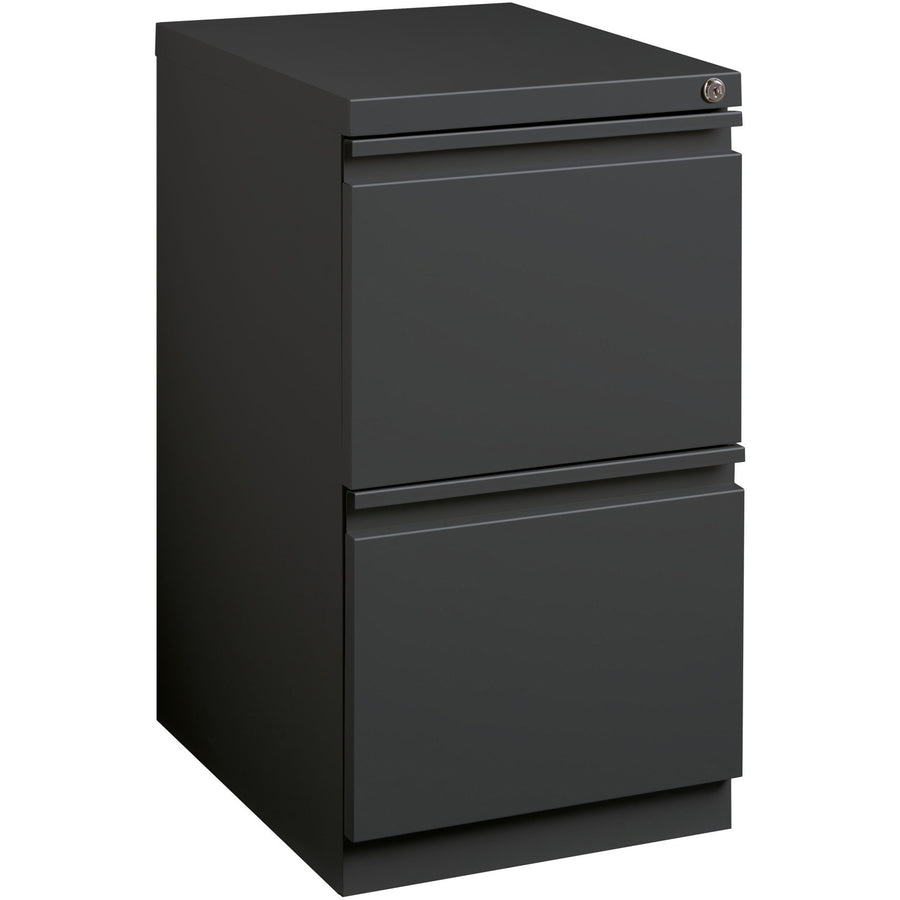 Lorell 20" File/File Mobile File Cabinet with Full-Width Pull, 15" x 27.7", Charcoal, Steel, Casters, LLR66910