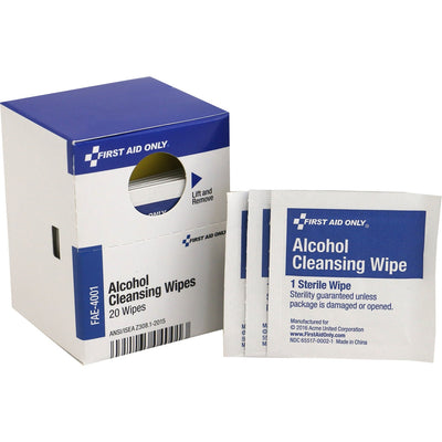 First Aid Only Alcohol Cleansing Pads, White, 20 / Box — view 1
