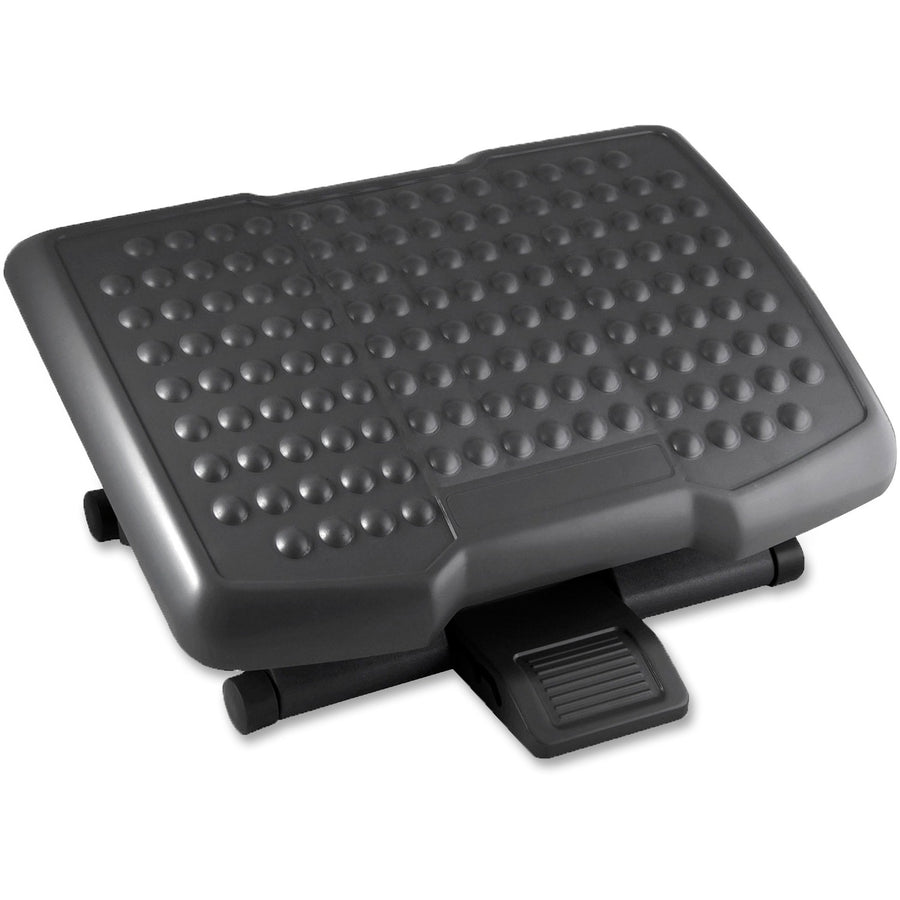 Lorell Adjustable-Height Footrest, Black, 5EA/CT — view 1