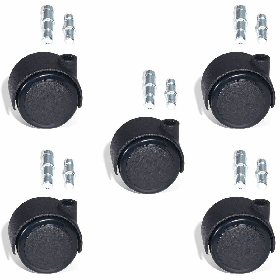 Lorell Premium Soft Dual-Wheel Casters Set, 5.5" x 3", Black, Metal, 1 Set, LLR33446