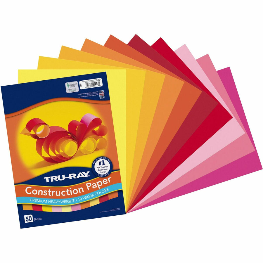 Tru-Ray Construction Paper, Warm Assorted, Acid-free, 1 / Pack, PAC102947