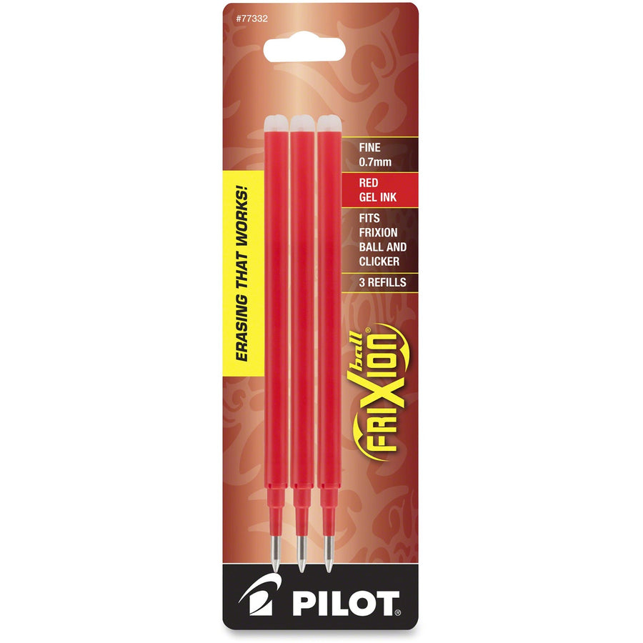 FriXion Gel Ink Pen Refills, Red, Erasable, 3 / Pack, PIL77332