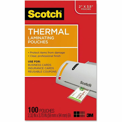3M Scotch Thermal Laminating Pouches, Clear, 100 / Pack, MMMTP5851100
