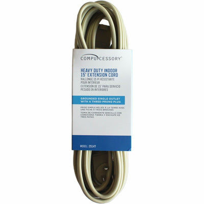 Compucessory Heavy Duty Indoor Extension Cord, Beige, CCS25147