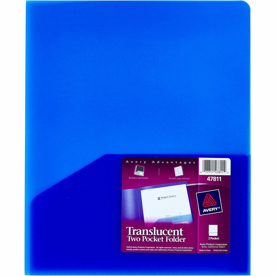 Avery Letter Pocket Folder, Blue, 8 1/2" Width x 11" Length, 24EA/BX 1BX/CT — view 1
