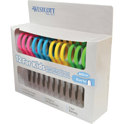 Acme United Westcott Teachers 5" Kids Soft Handle Blunt Scissors, Assorted, 12 / Pack — view 1